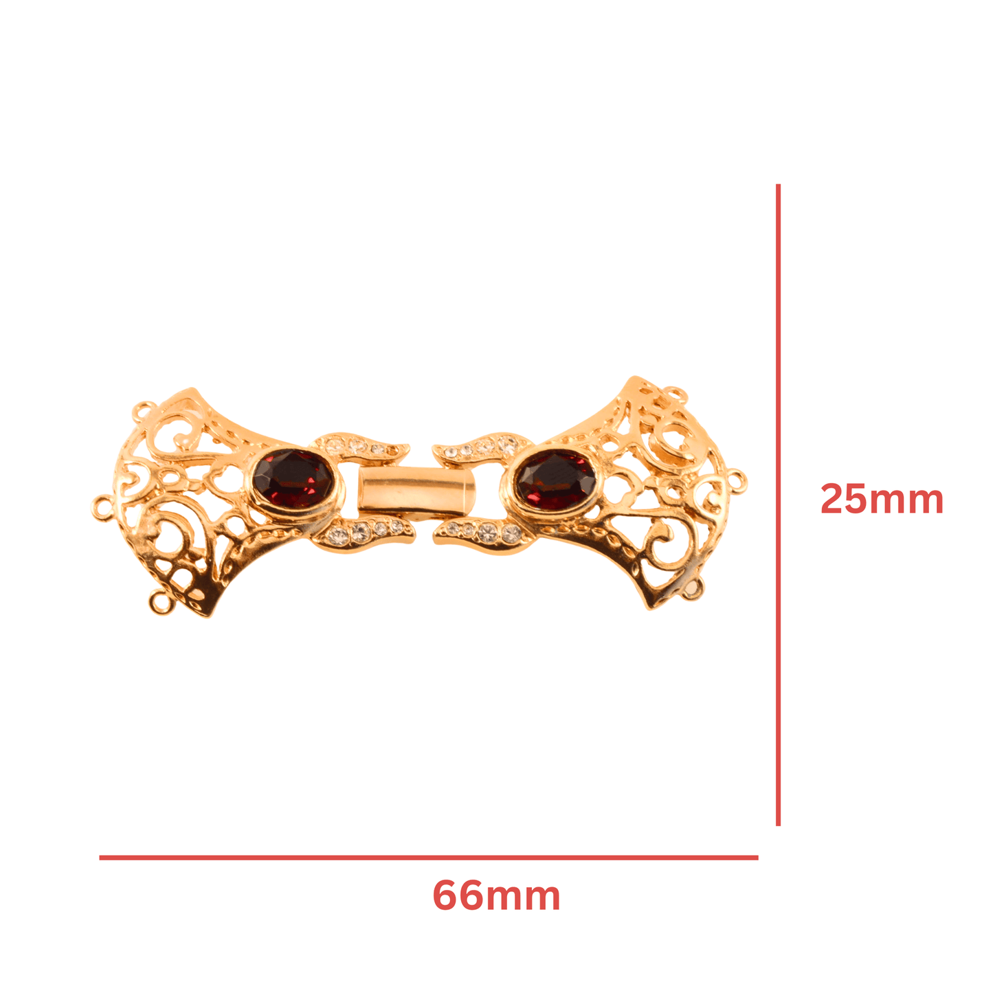 Decorative Buckle Box Clasp – 6 Loop Multi-Strand, 66mm x 25mm