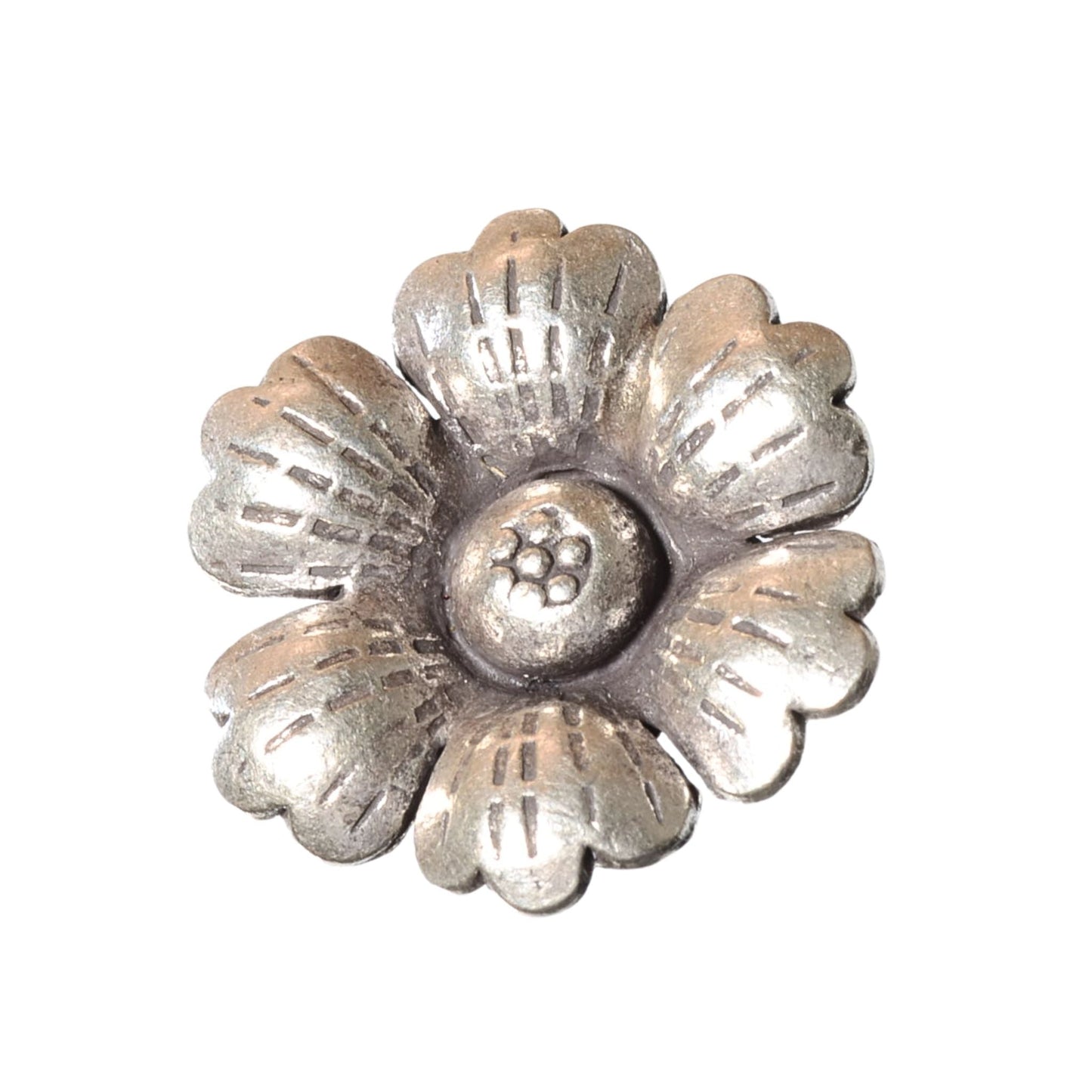 Sterling Silver Floral Pendant – Vintage .925 Silver (19mm)