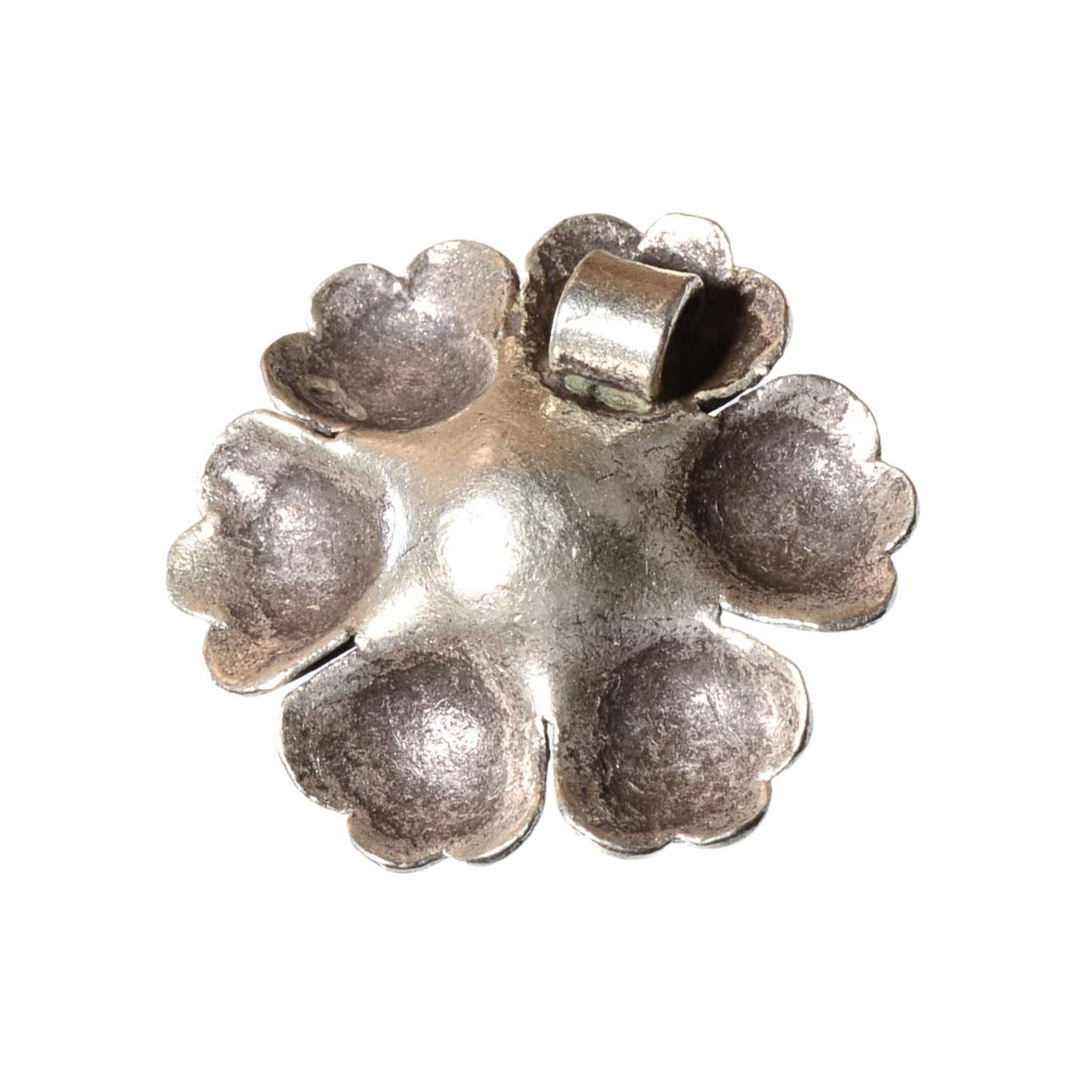 Sterling Silver Floral Pendant – Vintage .925 Silver (19mm)