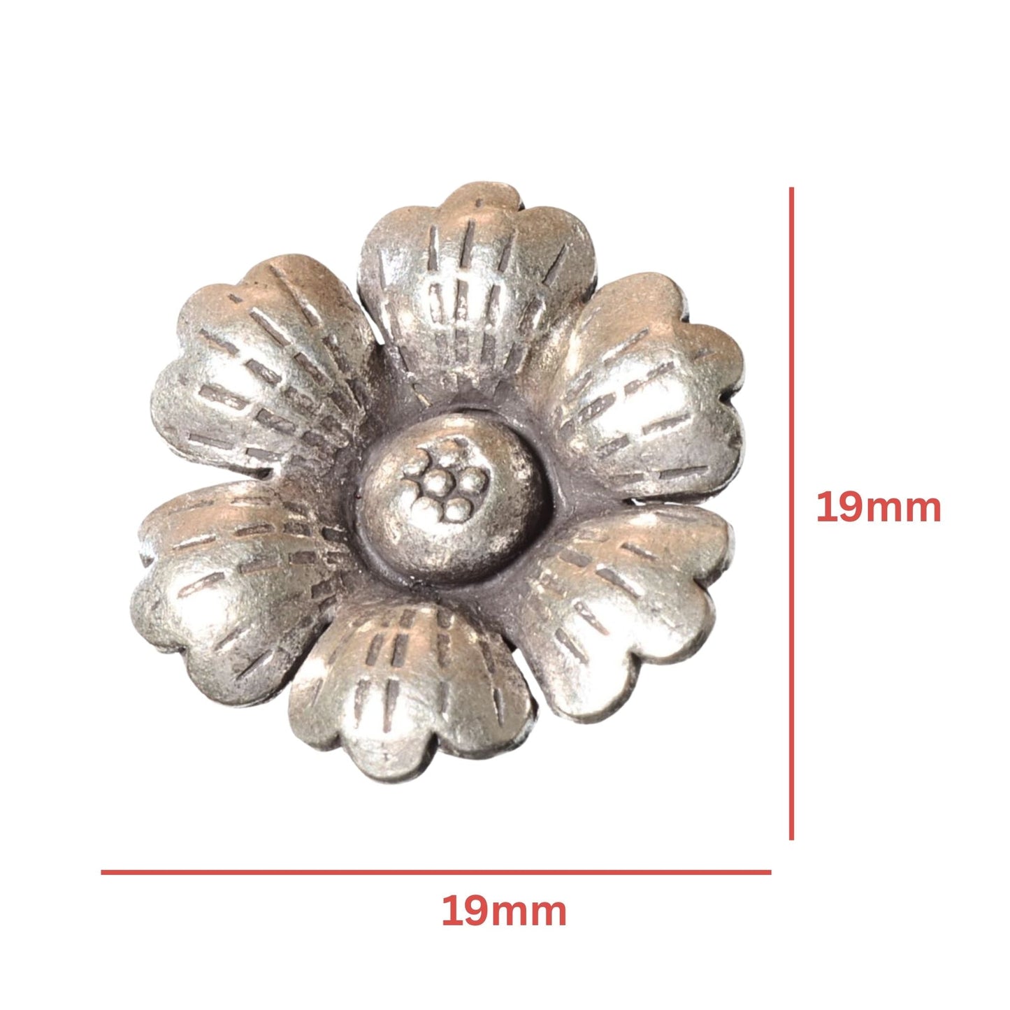 Sterling Silver Floral Pendant – Vintage .925 Silver (19mm)