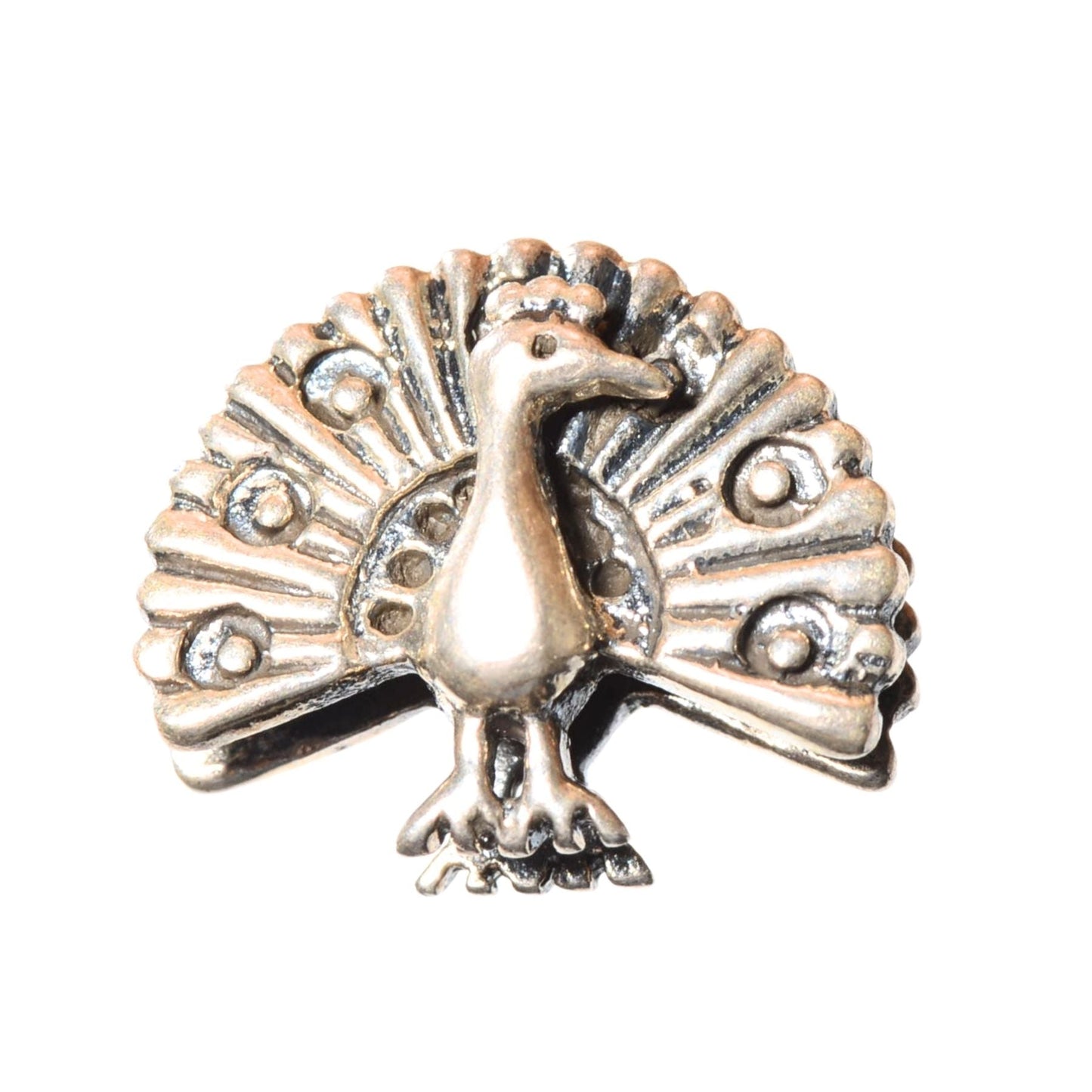 Sterling Silver Peacock Bead – Ornate Spacer (.925)