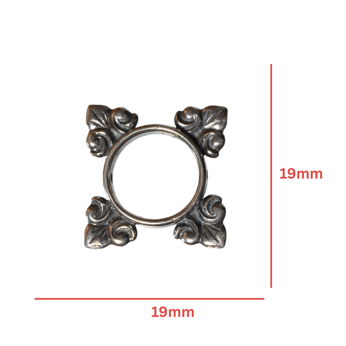 Sterling Silver Bead Frame – Ornate Openwork Component (.925)