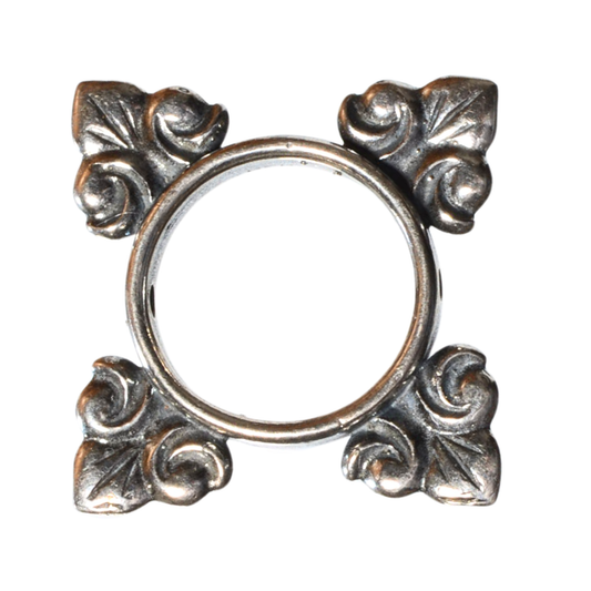 Sterling Silver Bead Frame – Ornate Openwork Component (.925)