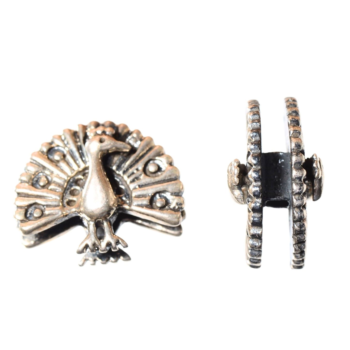 Sterling Silver Peacock Bead – Ornate Spacer (.925)