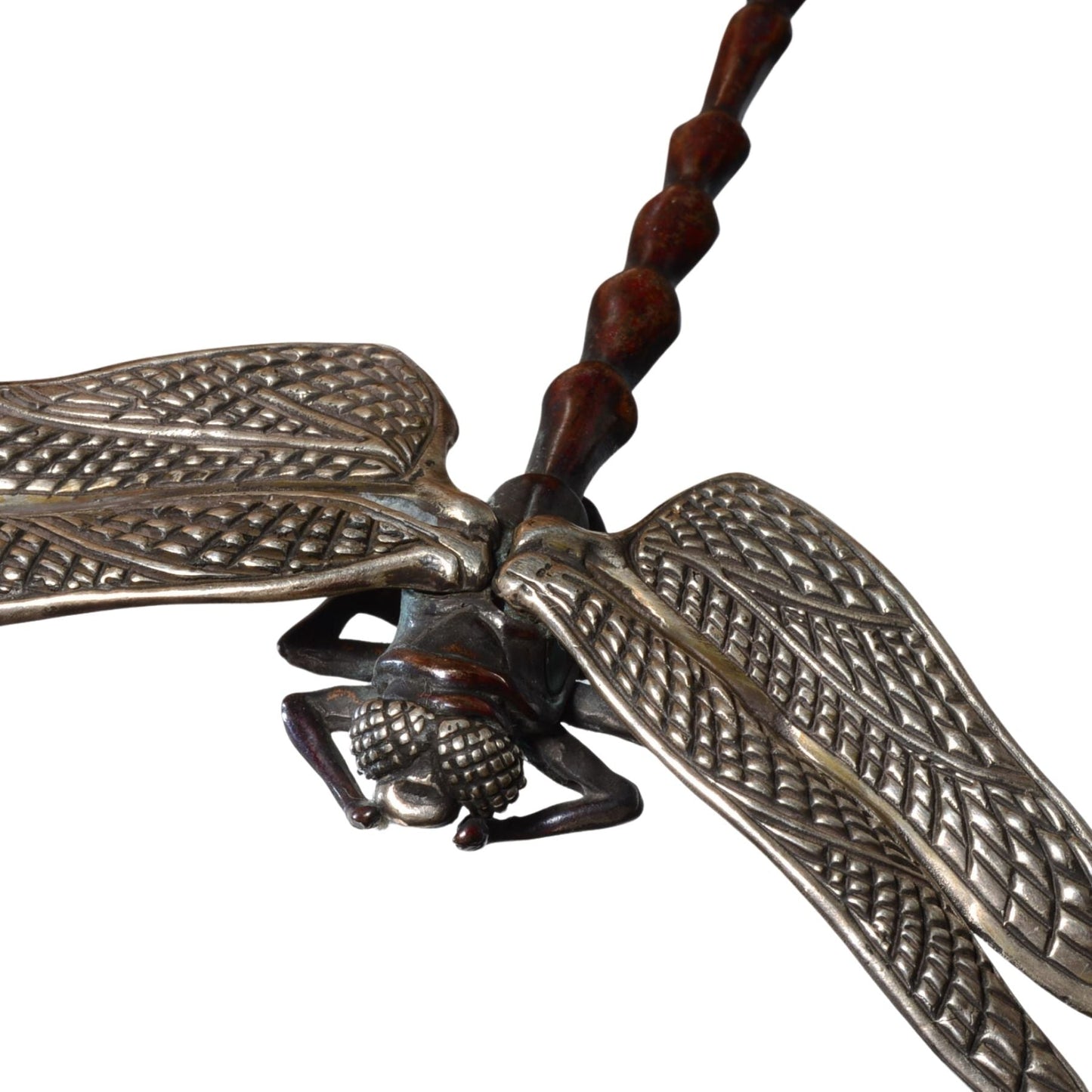 Bob Burkett Signed Dragonfly Pendant – Sterling Silver & Bronze (2007)