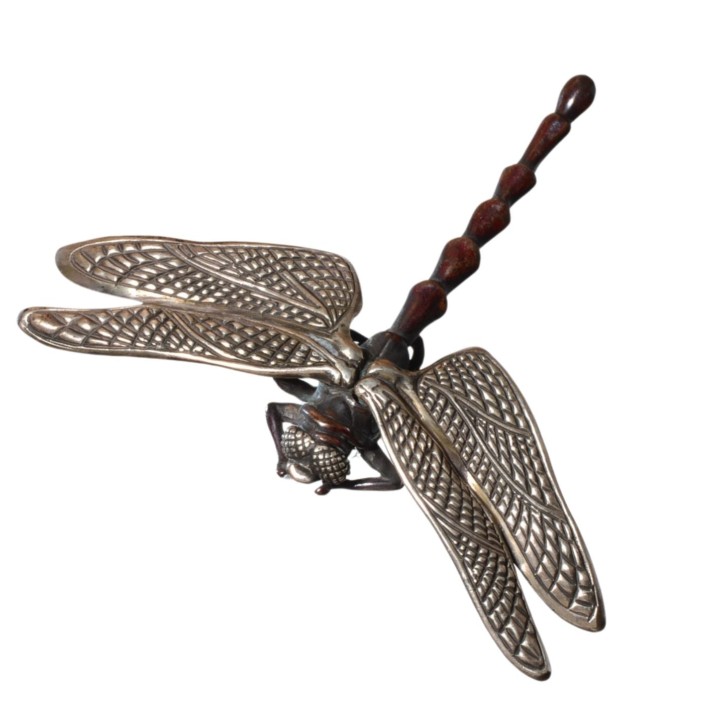 Bob Burkett Signed Dragonfly Pendant – Sterling Silver & Bronze (2007)