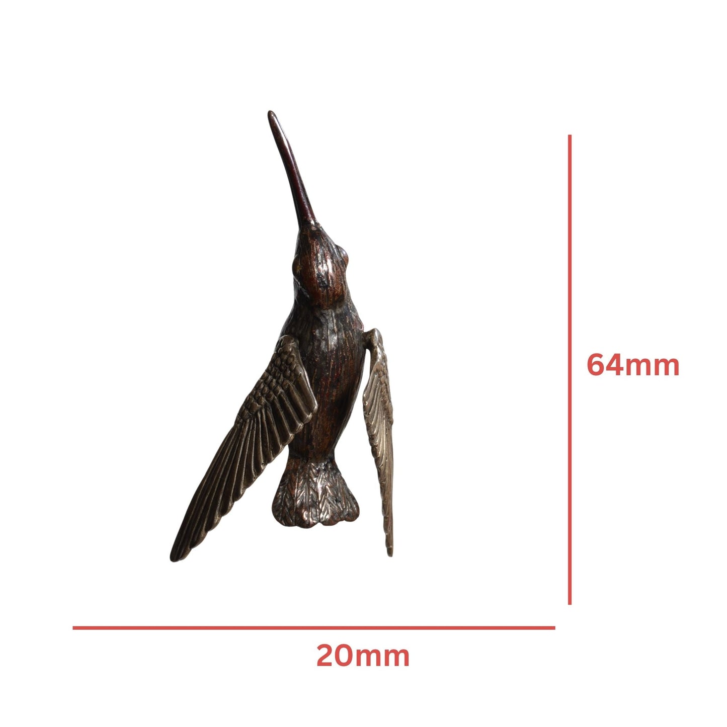 Bob Burkett Articulating Hummingbird Pendant – Sterling Silver & Bronze