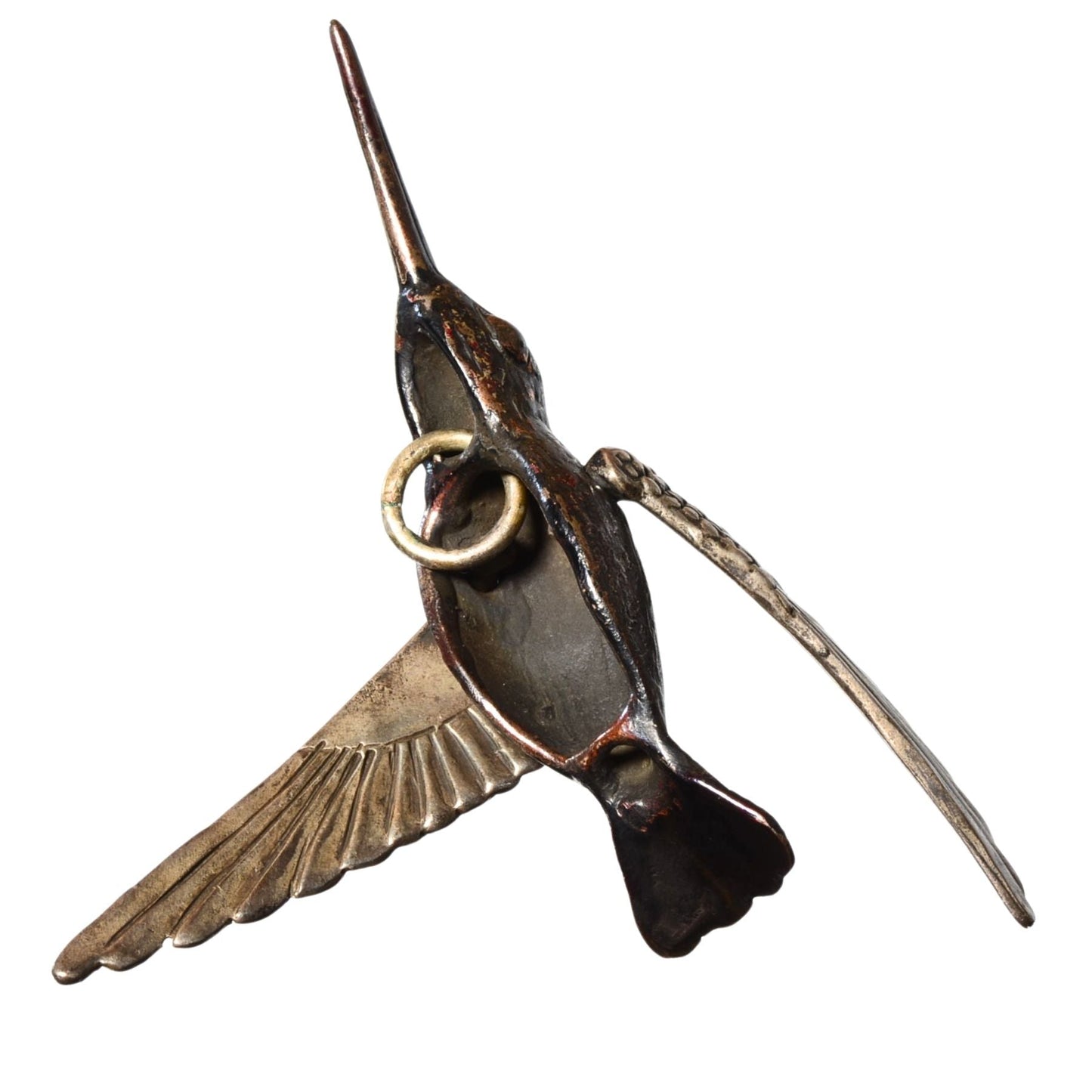 Bob Burkett Articulating Hummingbird Pendant – Sterling Silver & Bronze