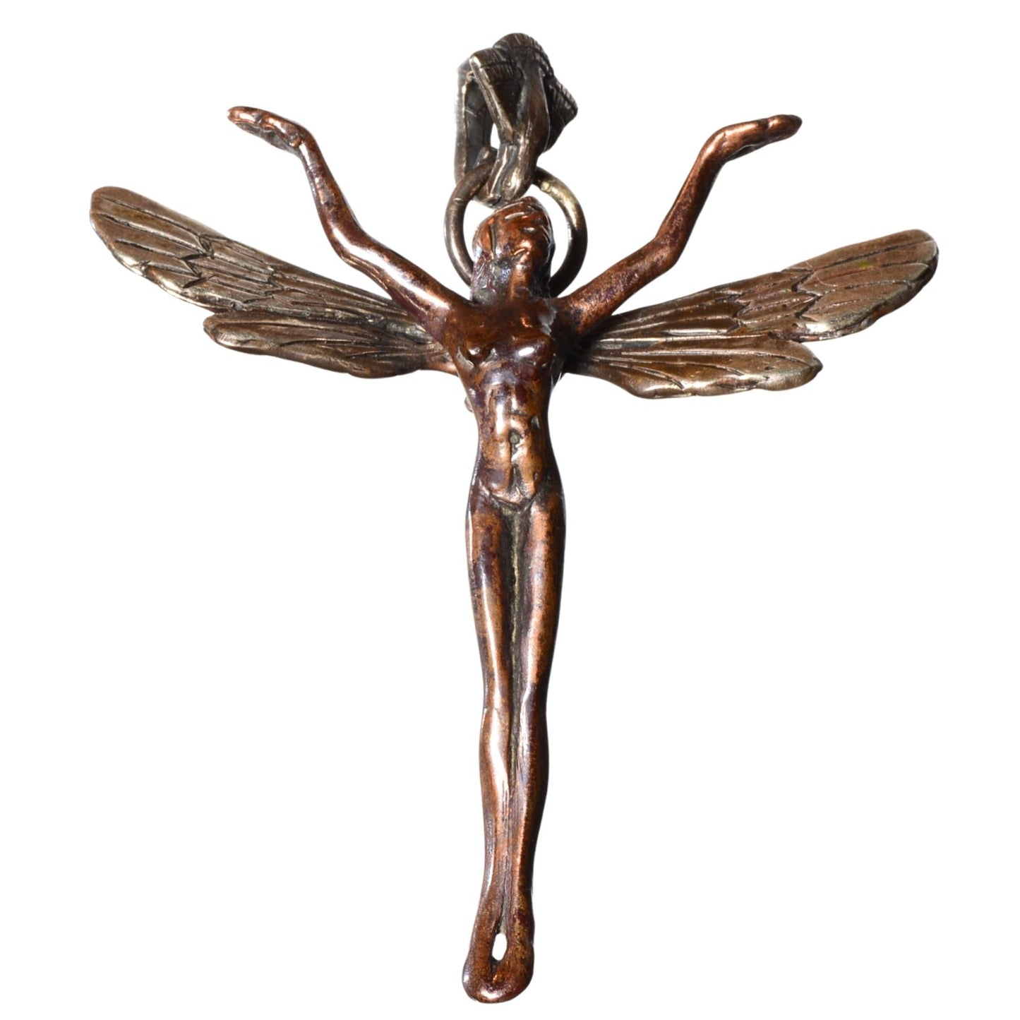 Bob Burkett Fairy Pendant – Sterling Silver & Bronze Art Jewelry