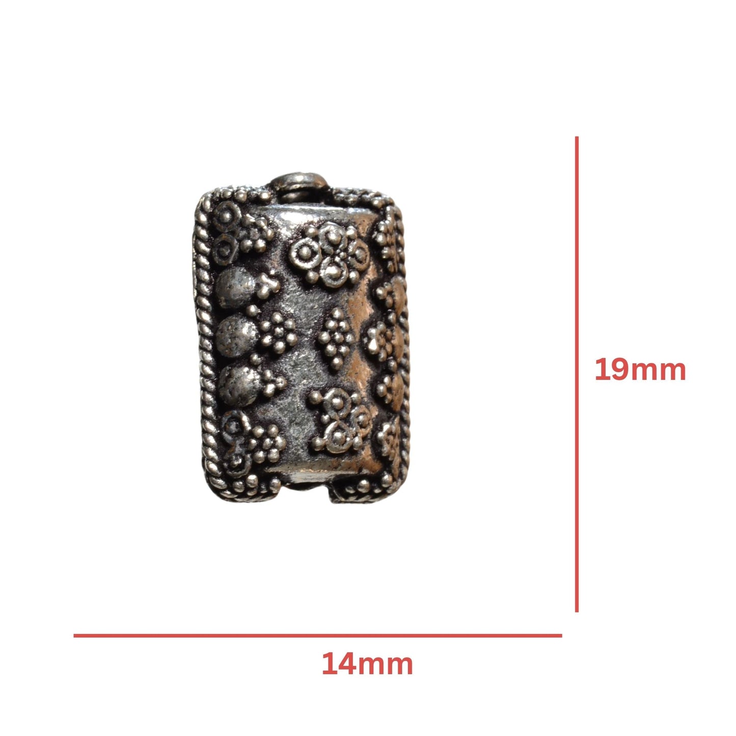 Sterling Silver Ornate Barrel Bead – 19mm
