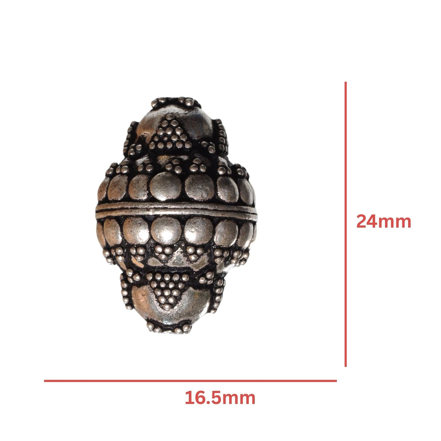 Sterling Silver Ornate Focal Bead – 24mm Heavy