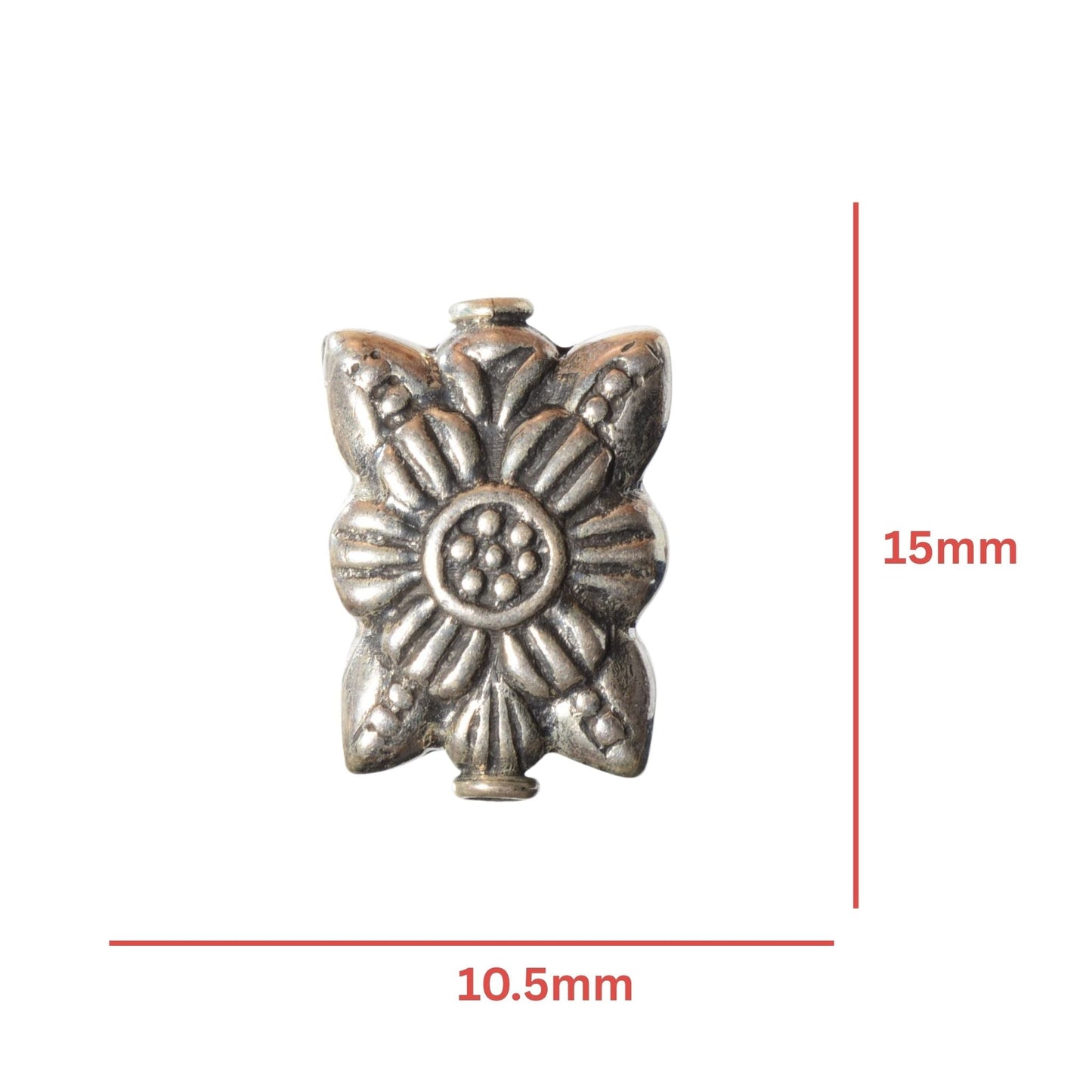 Sterling Silver Floral Spacer Bead – 15mm