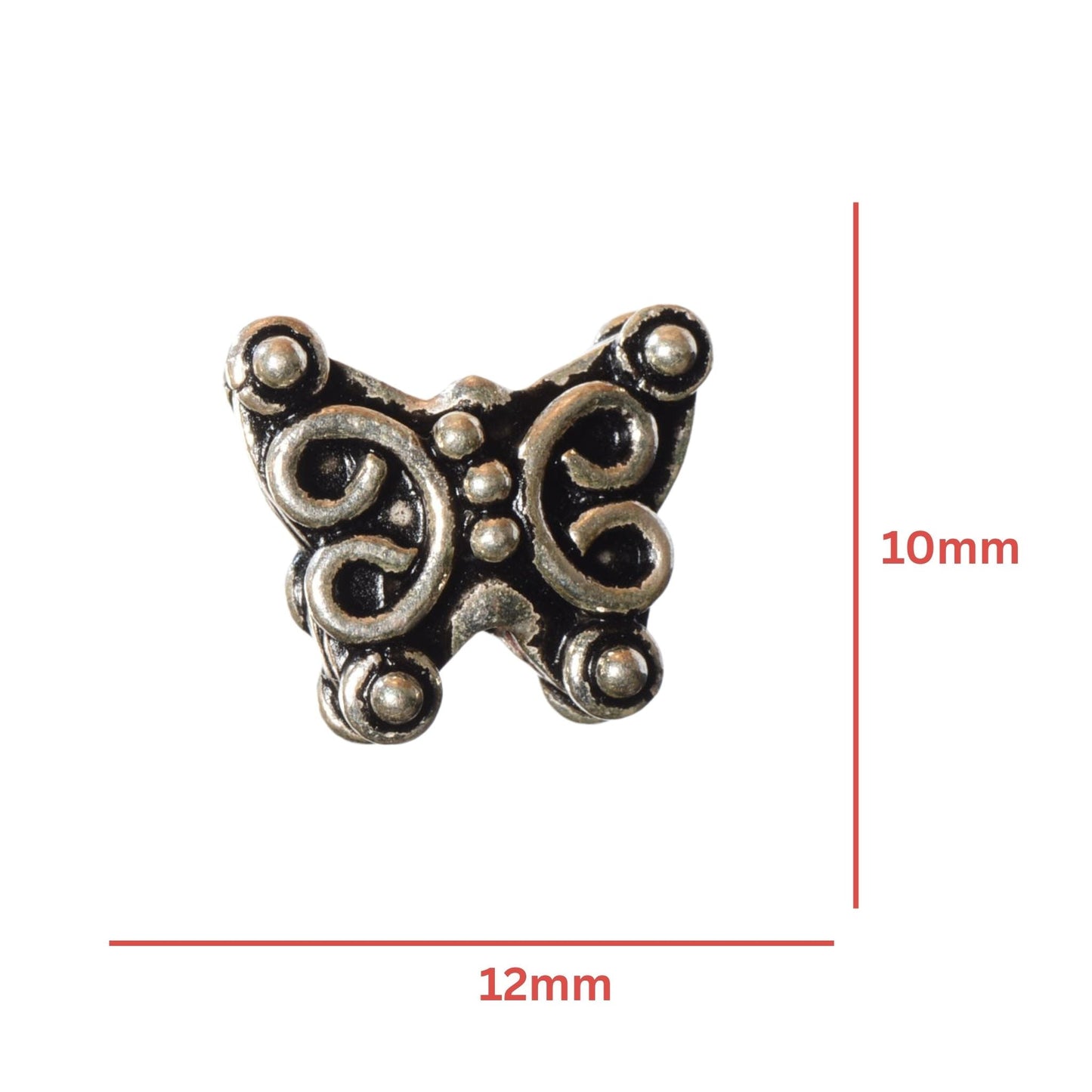 Sterling Silver Butterfly Bead – 12mm