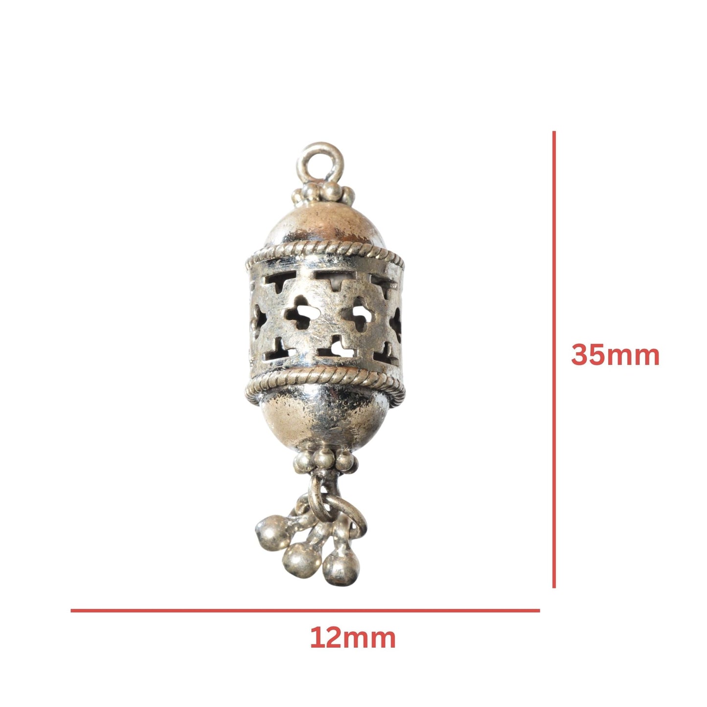 Sterling Silver Ornate Dangle Charm – 35mm