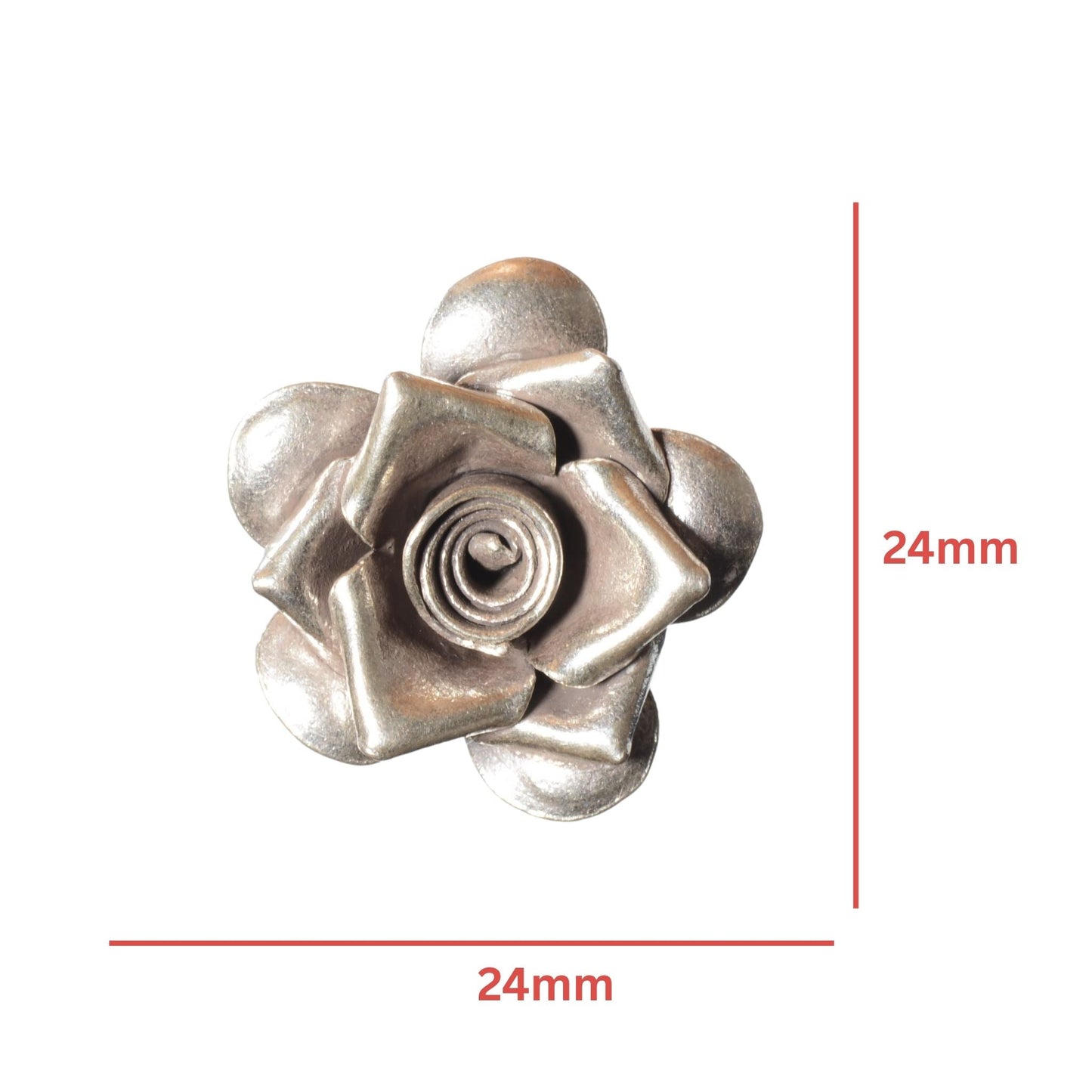 Sterling Silver Sculpted Flower Charm – 24mm