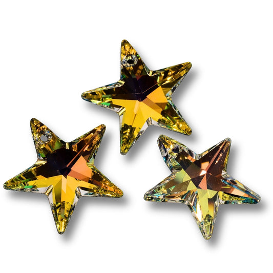 Swarovski Crystal Star Pendant – 27.5mm – AB Foiled – Top Drilled