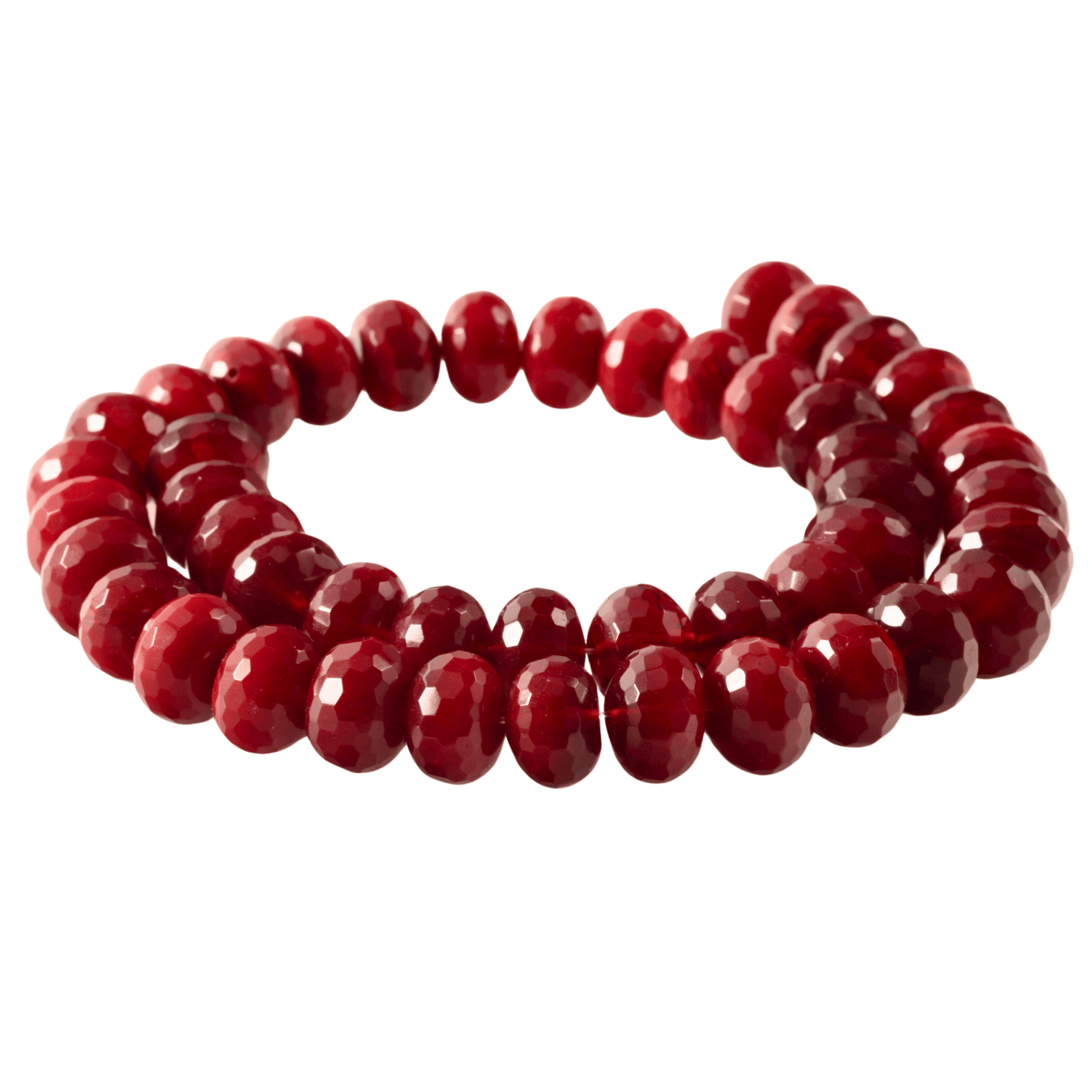 Faceted Garnet Rondel Beads – 12mm Red Garnet Strand (47 Beads)