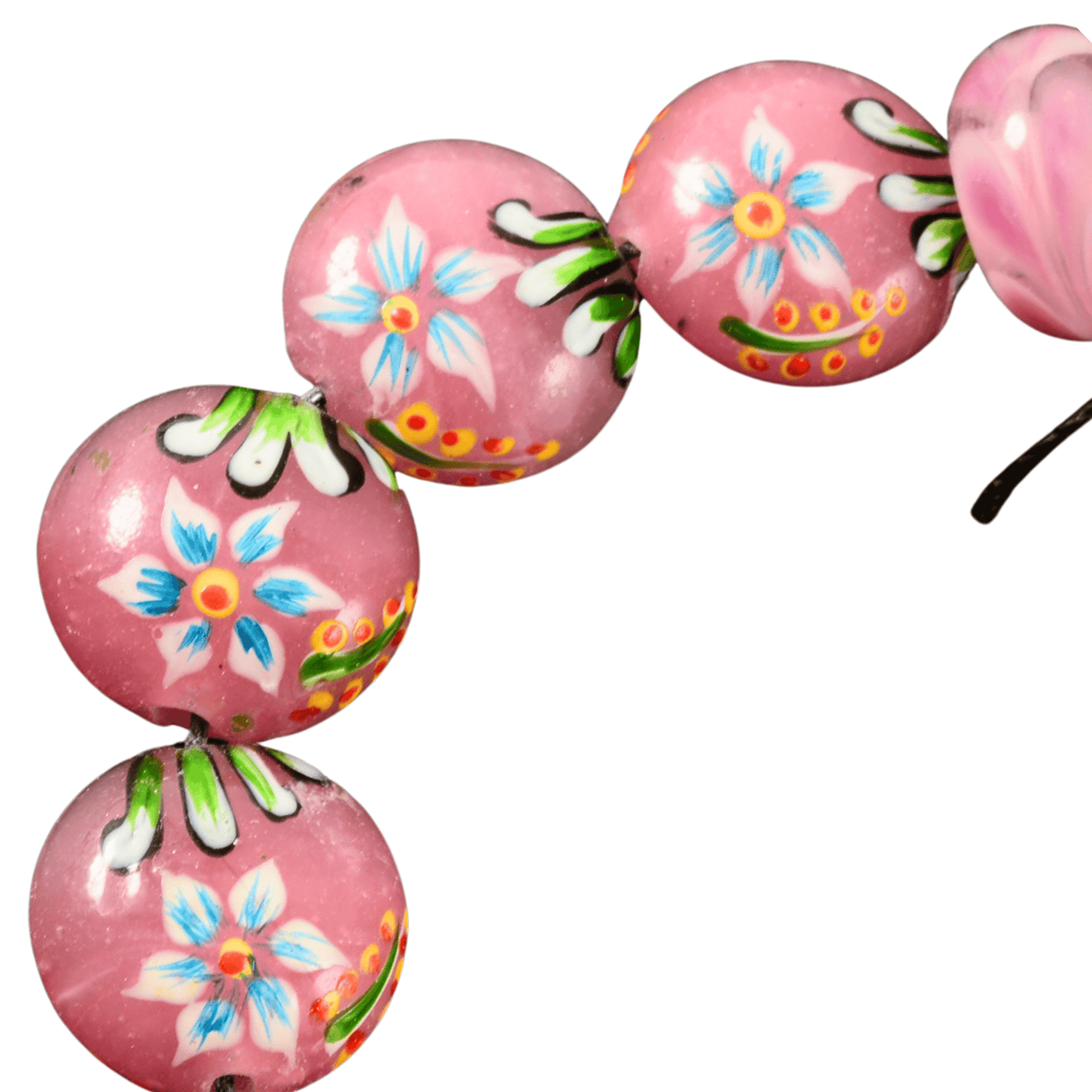 Handmade Lampwork Mixed Floral Focal Beads – Hearts & Lentils (Set of 10)