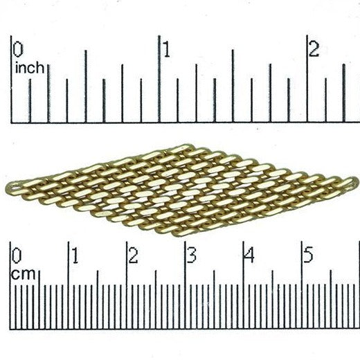 60mm x 16mm Flexible Knit Diamond Drop Connector Pendant - Made of Brass - Satin Rhodium Silver and Satin Hamilton Gold Finishes - Sold by the Piece - K33