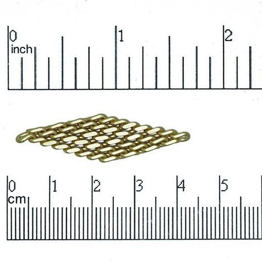 40mm x 11mm Flexible Knit Diamond Drop Connector Pendant - Made of Brass - Satin Rhodium Silver and Satin Hamilton Gold Finishes - Sold by the Piece - K34