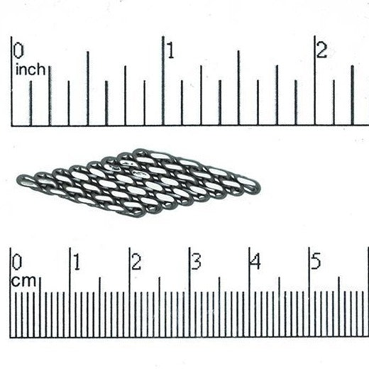 40mm x 11mm Flexible Knit Diamond Drop Connector Pendant - Made of Brass - Satin Rhodium Silver and Satin Hamilton Gold Finishes - Sold by the Piece - K34