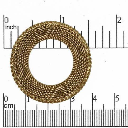 36mm Round Wire Mesh Connector Pendant - Made of Brass - Satin Rhodium Silver and Satin Hamilton Gold Finishes - Sold by the Piece - K41