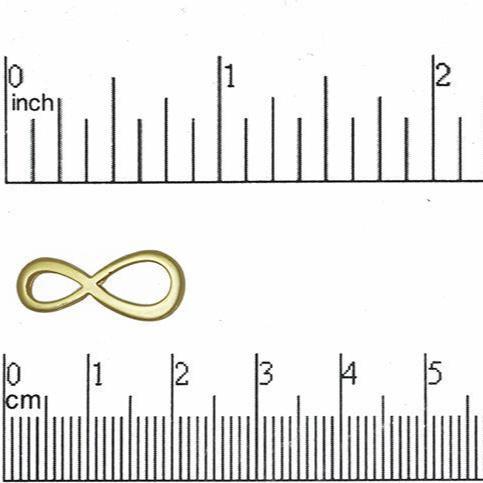 20mm Infinity Style Connector - Made of Pewter - Satin Rhodium Silver and Satin Hamilton Gold Finishes - Sold by the Piece - K45