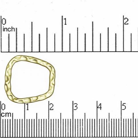 21mm Soldered Hammered Flat Textured Trapezoid Link - Made of Pewter - Sold by the Piece - K48