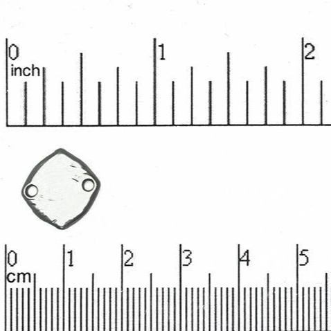 13mm Textured Square Connector - Made of plated pewter - Sold individually - K50