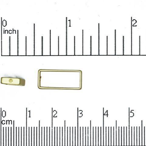 17mm x 8mm Small Rectangular Bead Frame - Made of Brass - Satin Rhodium Silver and Satin Hamilton Gold Finishes - Sold by the Piece - K38
