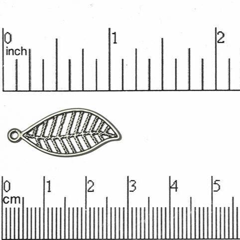 27mm Leaf Pendant Charm - Made of Pewter - Satin Rhodium Silver and Satin Hamilton Gold Finishes - Sold by the Piece - K59