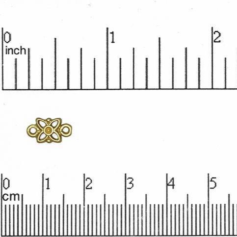 10mm Flower Charm Connector - Satin Rhodium Silver & Satin Hamilton Gold - Made from Brass - Sold by the Piece - K61