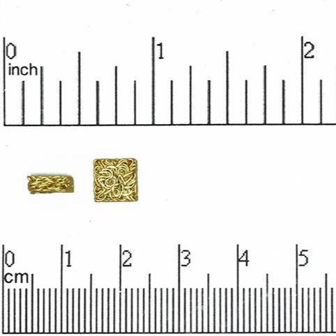 7mm Square Wire Wrapped Cabochon Bauble - Made of Brass - Available in Satin Rhodium Silver and Satin Hamilton Gold - Sold by the Piece - K62