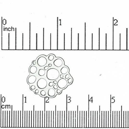 20mm Flat Round Bubble Designer Connector - Made of Pewter - Satin Rhodium Silver and Satin Hamilton Gold Finishes - Sold by the Piece - K7