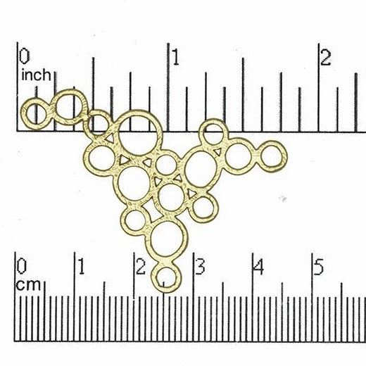 46mm x 32mm Multi-Loop Bubble Designer Connector - Made of Brass - Satin Rhodium Silver and Satin Hamilton Gold Finishes - Sold by the Piece - K18