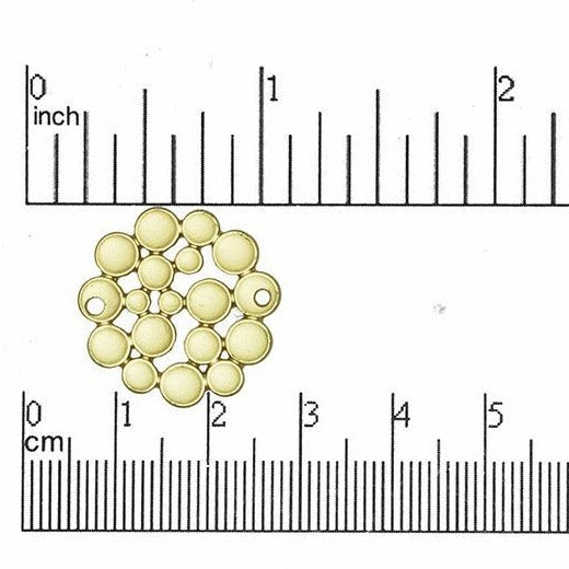 22mm Artistic Bubble Connector - Made of Pewter - Satin Rhodium Silver and Satin Hamilton Gold - Sold by the Piece - K19