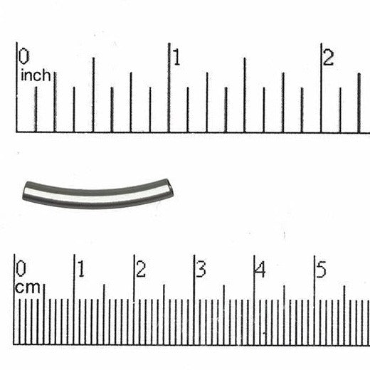 25mm x 3mm Curved Tube Charm - Made of plated brass - Sold individually - K29