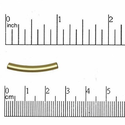 25mm x 3mm Curved Tube Charm - Made of plated brass - Sold individually - K29