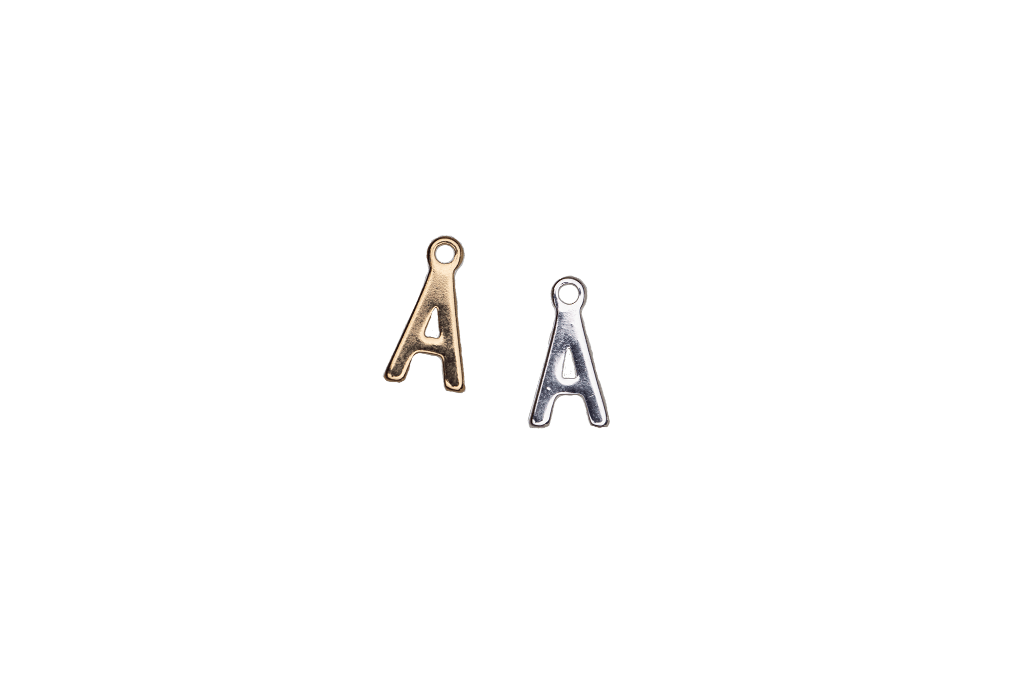 8.5mm Letters of the Alphabet Charms - Available in Silver and Gold - Made of Solid Pewter - Sold Individually
