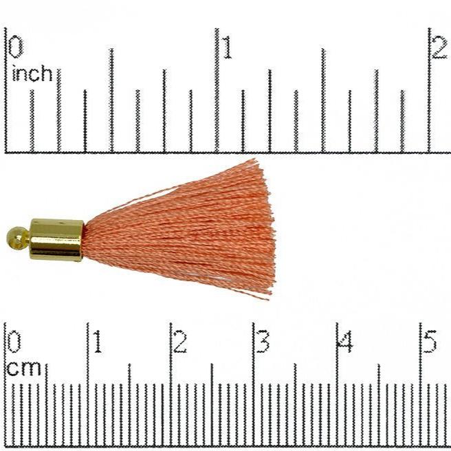 27mm - 30mm Large Silk Tassel with Gold Cap - Sold by the Piece - Nickel-Free Brass Cap - Multiple Fabric Colors