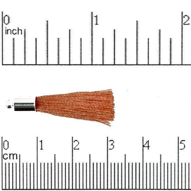 27mm - 30mm Large Silk Tassel with Silver Cap - Sold by the Piece - Nickel-Free Brass Cap - Multiple Fabric Colors