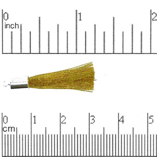 27mm - 30mm Large Silk Tassel with Silver Cap - Sold by the Piece - Nickel-Free Brass Cap - Multiple Fabric Colors