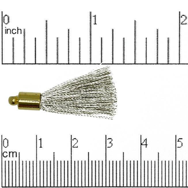 27mm - 30mm Large Silk Tassel with Gold Cap - Sold by the Piece - Nickel-Free Brass Cap - Multiple Fabric Colors