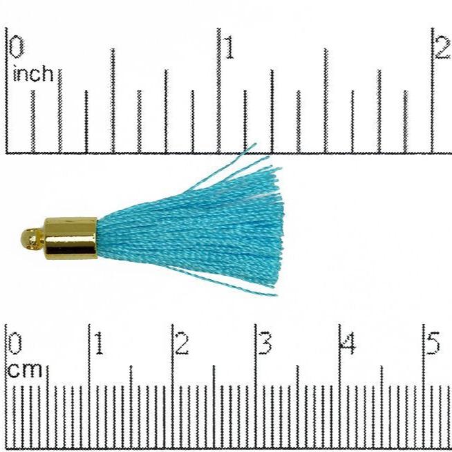 27mm - 30mm Large Silk Tassel with Gold Cap - Sold by the Piece - Nickel-Free Brass Cap - Multiple Fabric Colors