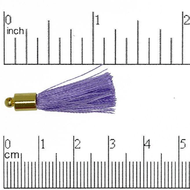 27mm - 30mm Large Silk Tassel with Gold Cap - Sold by the Piece - Nickel-Free Brass Cap - Multiple Fabric Colors