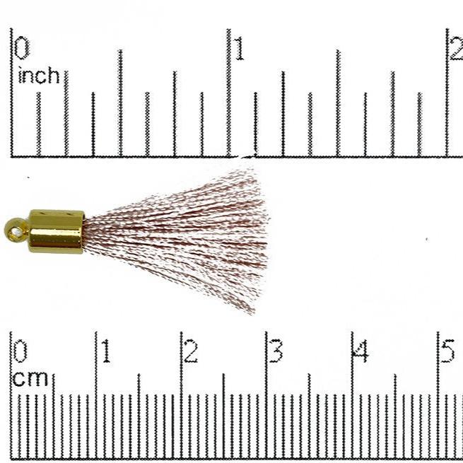 27mm - 30mm Large Silk Tassel with Gold Cap - Sold by the Piece - Nickel-Free Brass Cap - Multiple Fabric Colors