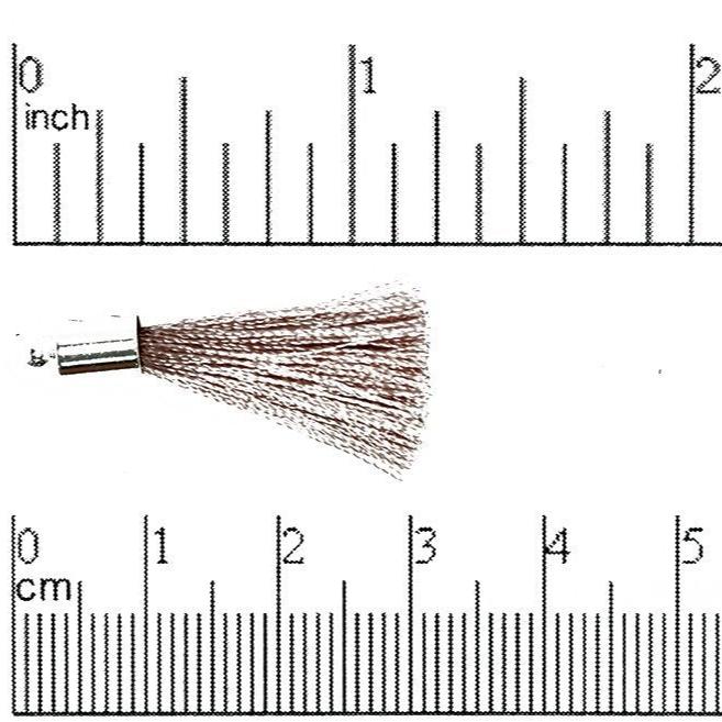 27mm - 30mm Large Silk Tassel with Silver Cap - Sold by the Piece - Nickel-Free Brass Cap - Multiple Fabric Colors