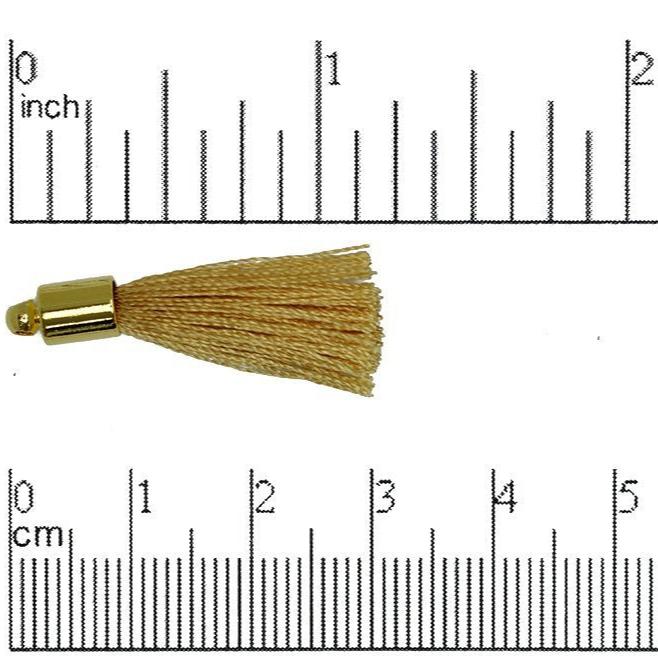 27mm - 30mm Large Silk Tassel with Gold Cap - Sold by the Piece - Nickel-Free Brass Cap - Multiple Fabric Colors