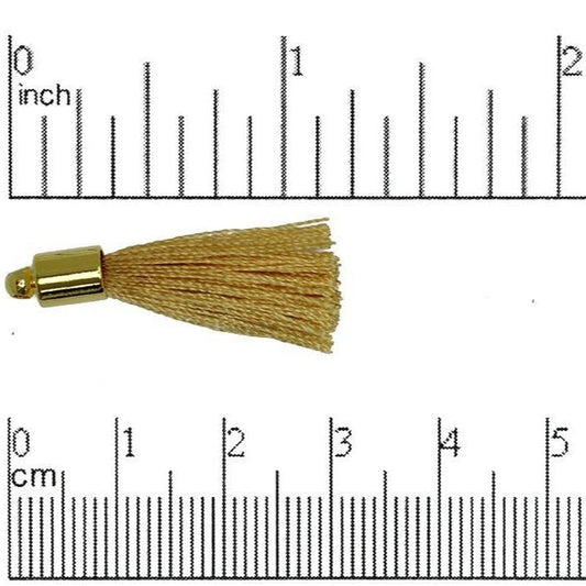 27mm - 30mm Large Silk Tassel with Gold Cap - Sold by the Piece - Nickel-Free Brass Cap - Multiple Fabric Colors