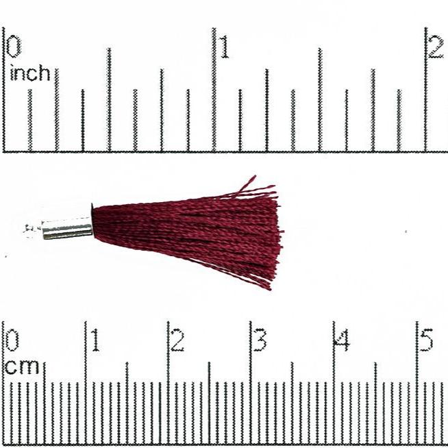 27mm - 30mm Large Silk Tassel with Silver Cap - Sold by the Piece - Nickel-Free Brass Cap - Multiple Fabric Colors